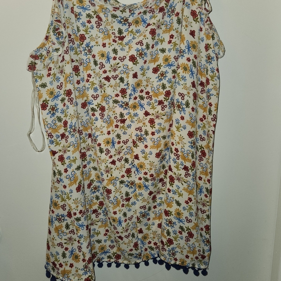 Colorful Floral Shoulder Tie Tank - Picture 6 of 6